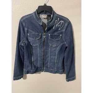 ❤️Vintage Harley Davidson Women’s Y2K Denim Jacket